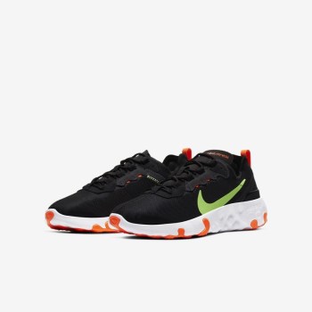 Nike Renew Element 55 - Nagyobb Gyerek Utcai Cipő - Fekete/Narancssárga/Sötét Szürke/Zöld